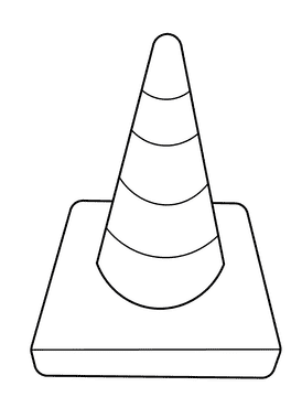 Traffic Cone Red black and white clipart