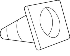 Traffic Cone Red black and white clipart