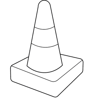 Traffic Cone Yellow black and white clipart
