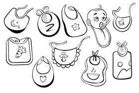 Baby Bib black and white vector