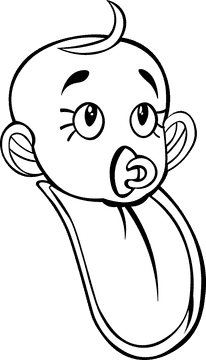 Baby Bib black and white clipart