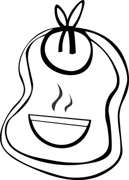 Baby Bib Cup black and white clipart