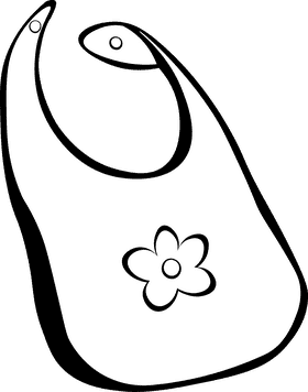Baby Bib Flower black and white clipart