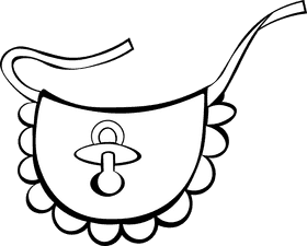 Baby Bib Pacifier black and white clipart
