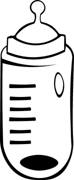 Baby Milk Bottle Empty black and white clipart