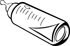 Baby Milk Bottle With Milk black and white clipart