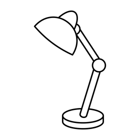 Table lamp drawing black and white clipart