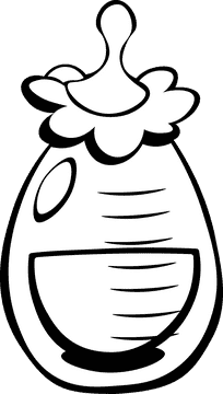 Baby Milk Bottle With Milk black and white clipart