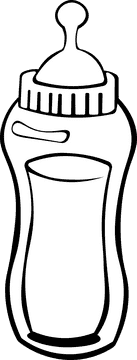 Baby Milk Bottle With Milk black and white clipart