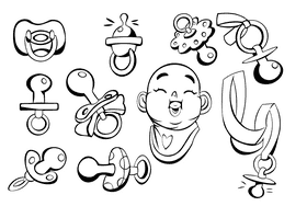 Baby Pacifier black and white vector