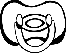 Baby Pacifier black and white clipart