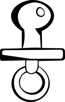 Baby Pacifier black and white clipart