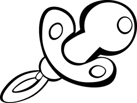 Baby Pacifier black and white clipart