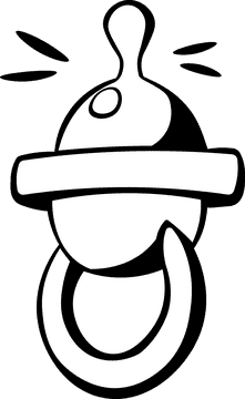 Baby Pacifier black and white clipart