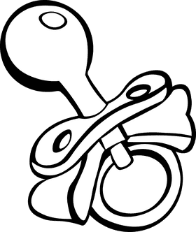 Baby Pacifier black and white clipart