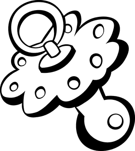 Baby Pacifier black and white clipart