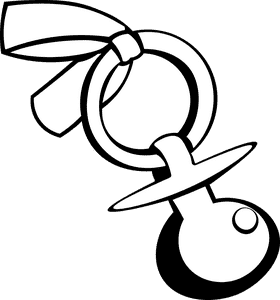 Baby Pacifier black and white clipart