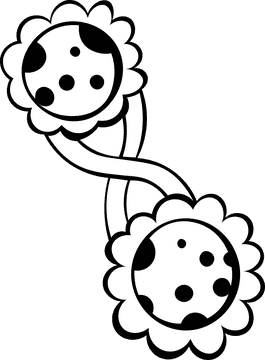 Baby Rattle Flower black and white clipart