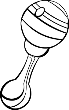 Baby Rattle Multicolored black and white clipart