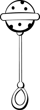 Baby Rattle black and white clipart
