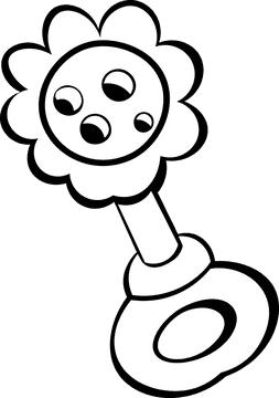 Baby Rattle black and white clipart