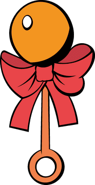 Baby Rattle Ribbon clipart
