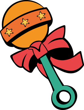 Baby Rattle Ribbon clipart