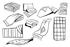 Blanket black and white vector