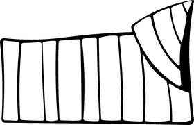 Blanket Orange black and white clipart