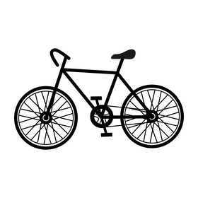 Bicycle drawing black and white clipart