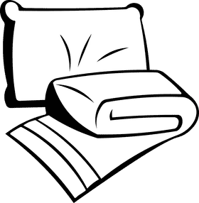 Blanket Pillow black and white clipart
