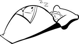 Blanket Sleep black and white clipart