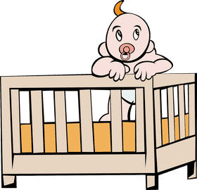 Crib Children clipart