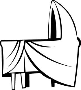 Crib Covered black and white clipart