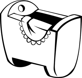 Crib Old black and white clipart