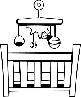 Crib Planets black and white clipart