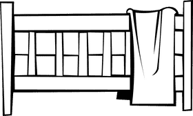 Crib Towel black and white clipart