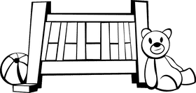 Crib Toys black and white clipart