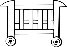 Crib Wheels black and white clipart