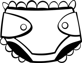 Diaper black and white clipart