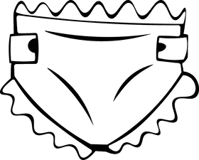 Diaper black and white clipart
