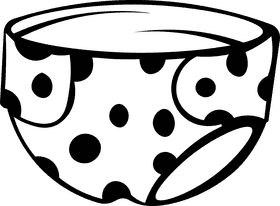 Diaper Dotted black and white clipart