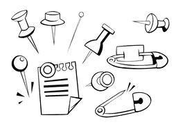 Pin black and white vector