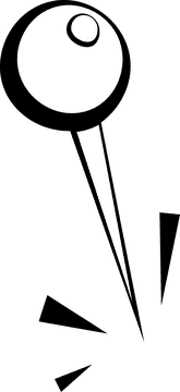 Pin Red Small black and white clipart