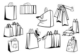 Shopping Bag black and white vector