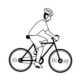 Cycling drawing black and white clipart