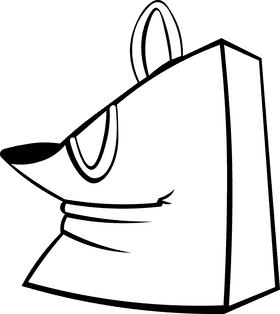 Shopping Bag Orange black and white clipart