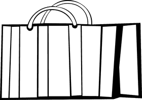 Shopping Bag Striped black and white clipart