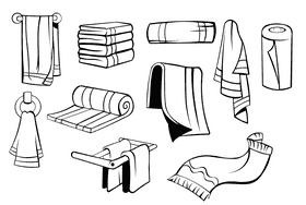 Towel black and white vector