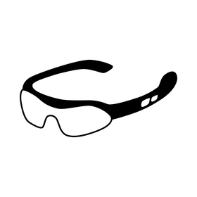 Sport, cycling sunglasses drawing black and white clipart